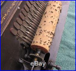 Antique 1887 Gem Roller Organ Working Music Box Pinned Cob Reed Player b
