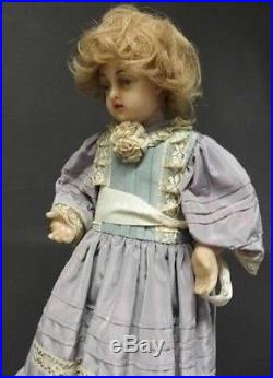 Antique 1890 french automaton wax doll mechanical music box