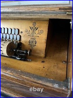Antique 1890's Concert Roller Organ with 6 Cobs WORKS