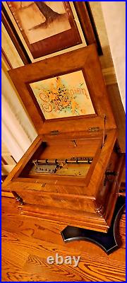 Antique 1890's German Symphonion Sublime Harmony Music Box Dual Comb Disc Player