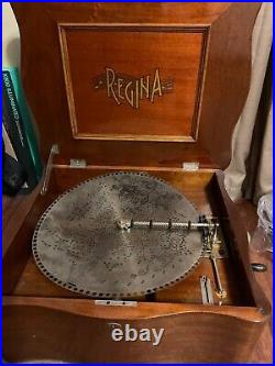 Antique 1890's Regina Music Box Mahogany with 21 music discs