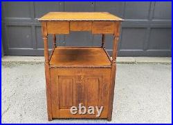 Antique 1890s Quarter Sawn Oak Regina Music Box Stand 15.5 Disc Storage Cabinet