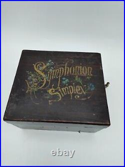 Antique 18th Century, Symphonion Simplex German Wooded Music Box