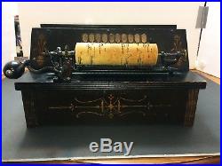 Antique 1901 Gem Roller Organ Hand Crank Music Box with40 Cobs Tested Exc Cond