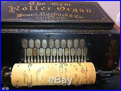 Antique 1901 Gem Roller Organ Hand Crank Music Box with40 Cobs Tested Exc Cond