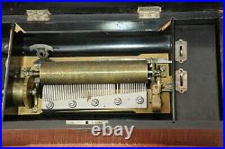 Antique 19TH Century HENRY GAUTSCHI & SONS Cylinder Music Box PARTS REPAIR READ