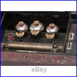 Antique 19th C Swiss B. H. Abrahams Music Box Ten Tunes with Bells-WORKING! RARE