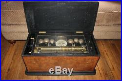 Antique 19th Century 15 CYLINDER SWISS MUSIC ORCHESTRA BOX 6 BELLS & DRUM 27