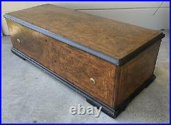Antique 19th Century 8 Song LARGE Cylinder Music Box Works and Has ALL Teeth