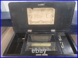Antique 19th Century Cylinder Music Box Mid 1800's Antique 19th Century Cylinder Music Box Mid 1800's