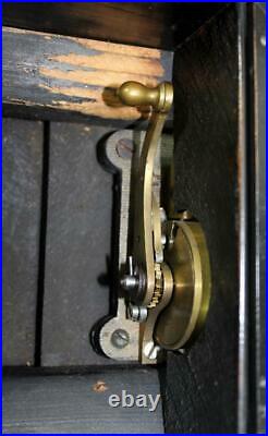 Antique 19th Century Swiss Crank Cylinder Music Box 6 Airs, All Functions Work