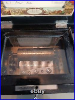Antique 19th Century Swiss Cylinder Music Box Works, Six Aires