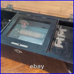 Antique 19th Century Swiss Cylinder Music Box Works, Six Songs-Hear It Play