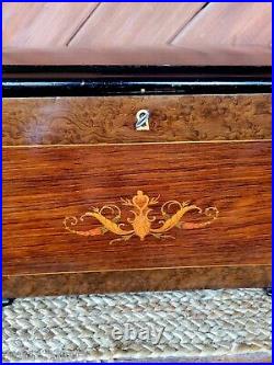 Antique 19th Century Swiss Cylinder Music Box with 5 Butterfly Hammers & Bells