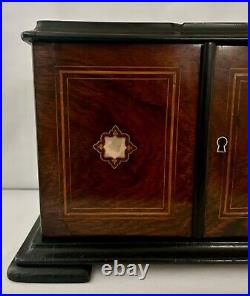 Antique 19th Century Upright Wood Music Box withInlay by Dawkins Sublime #36956