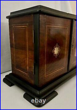 Antique 19th Century Upright Wood Music Box withInlay by Dawkins Sublime #36956