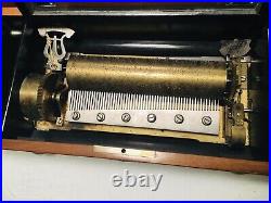 Antique 19th c Swiss Cranck Cylinder 8 Tune Music Box #16223 Jacot MF 1840 WORKS