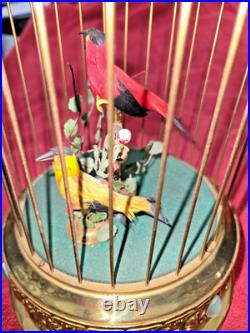 Antique 2 Bird W. Germany Mechanical Birdcage Music Box, Automatron Moving Bird