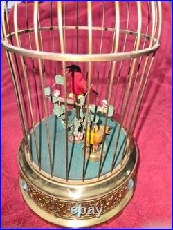 Antique 2 Bird W. Germany Mechanical Birdcage Music Box, Automatron Moving Bird Antique 2 Bird W. Germany Mechanical Birdcage Music Box, Automatron Moving Bird