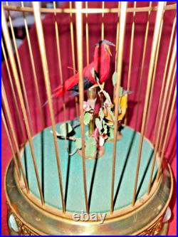 Antique 2 Bird W. Germany Mechanical Birdcage Music Box, Automatron Moving Bird Antique 2 Bird W. Germany Mechanical Birdcage Music Box, Automatron Moving Bird