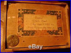 Antique 4 song music box. Hand crank 50 notes