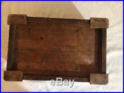 Antique 6 Airs Cylinder Wooden Music Box Crank