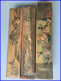 Antique Advertising Litograph Cardboard Box Decorative Piano Paper Music Roll