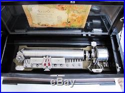 Antique Airs Swiss made large cylinder 8 tune music box. 28.75