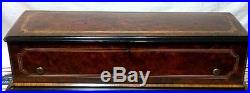 Antique B. A. BREMOND Burled Walnut 8 Aire Cylinder Music Box 31 x 7.75 x 13