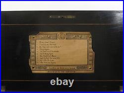 Antique B. A. Bremond Inlaid Swiss Cylinder Music Box 10 Songs, Works