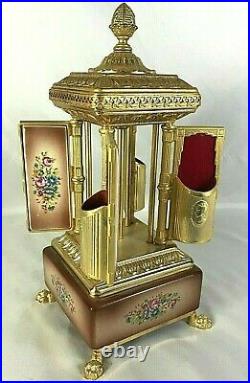 Antique BREVETTATO Carousel Music Box Cigarette Dispenser Lipstick Holder ITALY