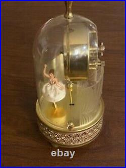 Antique Ballerina Alarm Clock Music Box, Dances to Waltz, Roses From the South