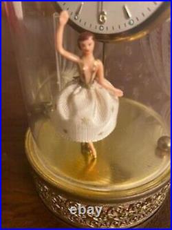 Antique Ballerina Alarm Clock Music Box, Dances to Waltz, Roses From the South