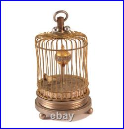 Antique Bird Cage Globe Clock With Animatronic Bird 4 Parts / Repair See Video