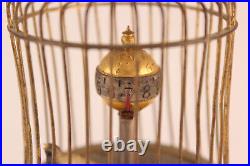 Antique Bird Cage Globe Clock With Animatronic Bird 4 Parts / Repair See Video