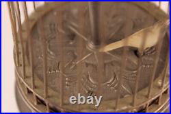 Antique Bird Cage Globe Clock With Animatronic Bird 4 Parts / Repair See Video