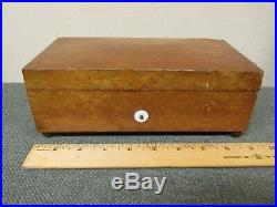 Antique Birdseye Maple Wood Music Box 6 Tune 51 Comb Working