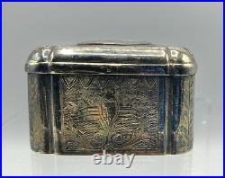 Antique Bontems Silver Gilt Singing Bird Box Porcelain & Enamel Painted Lid /b