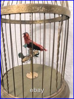 Antique Bontems Wind-Up Singing Bird Made In France Mint Working Condition