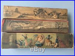 Antique Box Advertising Color Litograph Cardboard Decorative Piano Music Roll
