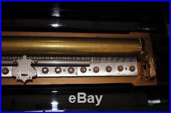 Antique C. 1880 C. H KNUSLI SWISS CYLINDER MUSIC BOX LARGE 36 LONG 10 AIRS