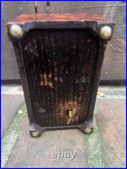 Antique C. 1900 4 Aire Miniature Swiss Music Box with Burl Case Works Great