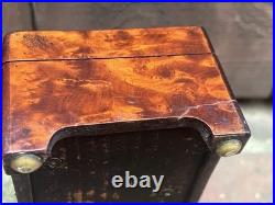 Antique C. 1900 4 Aire Miniature Swiss Music Box with Burl Case Works Great