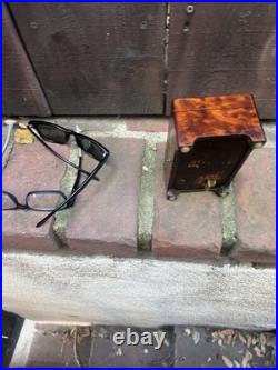 Antique C. 1900 4 Aire Miniature Swiss Music Box with Burl Case Works Great
