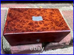 Antique C. 1900 4 Aire Miniature Swiss Music Box with Burl Case Works Great