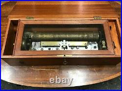 Antique Case 13 Cylinder Music Box 22 case with Zither