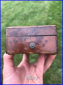 Antique Charles Paillard Cylinder Music Box CP&C Burl Wood Veneer Mechanical