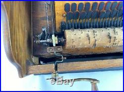 Antique Chautauqua Concert Roller Organ with 1 Cob Roll Hand Crank Music Box Works