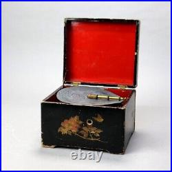 Antique Chinoiserie Decorated Ebonized Disc Music Box C1890