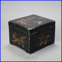 Antique Chinoiserie Decorated Ebonized Disc Music Box C1890